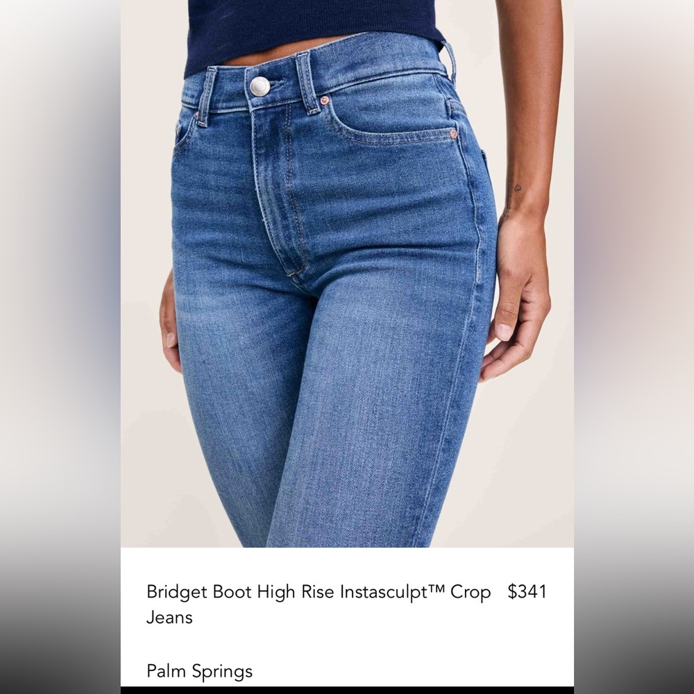 DL1961 Bridget Boot High Rise Instasculpt Crop Jeans - Palm Springs Blue